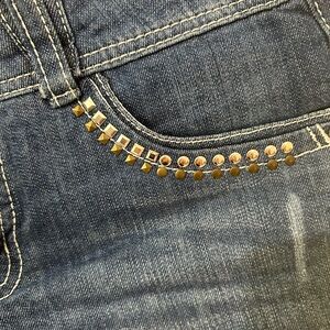 Democracy Dark Blue Jeans with Gold Studs